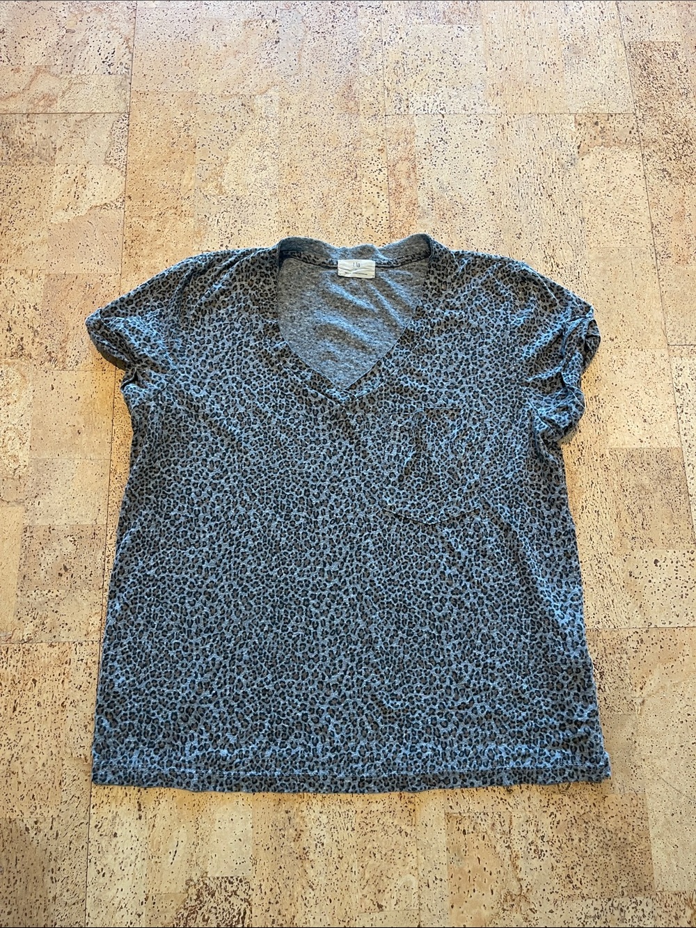 Anthropologie Leopard-Print Tee - Gray